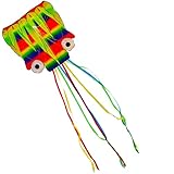Gran cometa pulpo arco iris para niños y adultos - 4 metros de cola y 80m de línea de vuelo - Muy fácil de volar - Excelente juguete para exteriores