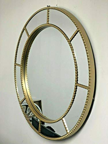 Miroir de fenêtre rond style marocain Capristar 61 x 61 cm, doré, 61x61cm