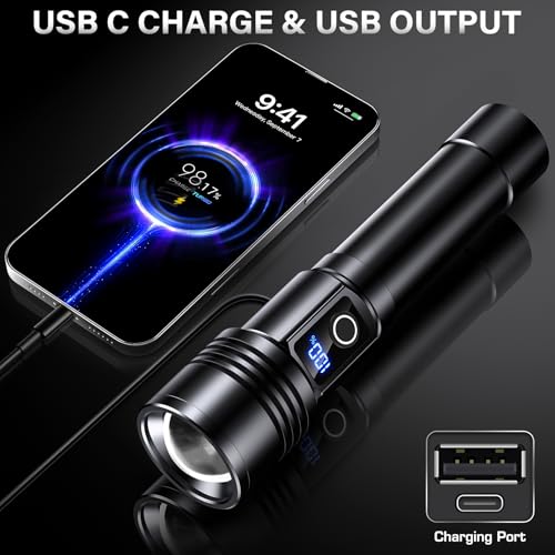 AKNEAR Rechargeable LED Flashlight High Lumen Super Bright Portable(2 Pack) - Image 2