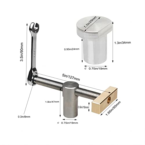 Ketiped 2-Pack Adjustable Bench Dog Clamp With 2Pcs Bench Dogs For 3/4 Inch Dog Hole, Stainless Steel Brass Adjustable Stop For Workbench(19Mm) #TOP1