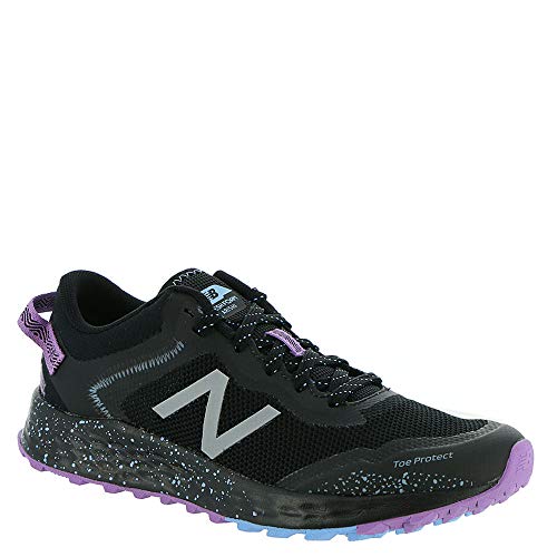 Tênis de corrida feminino New Balance Fresh Foam Arishi Trail V1 Trail, Black/Purple/Neo Violet, 6