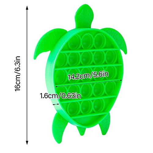 Nihealth Push Pop Bubble Fidget Sensory Toy Sea Turtle Shaped Fidget Toy For Special Needs Stress Reducer Anxiety Relief Popper Game Board Silicone Squeeze Toy For Kids And Adults (Green) #TOP6