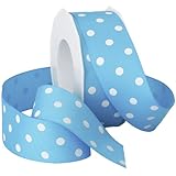 Morex Grosgrain Dot Ribbon, 1-1/2-Inch by 20-Yard Spool, Turquoise with White Dots