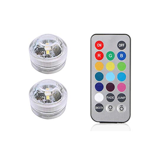Preisvergleich Produktbild IP68 Wasserdichtes LED-Unterwasserlicht Batteriebetriebenes RGB-Nachtlicht für Aquarium Schwimmbad Hochzeitsfeier Lampe-2 Lampe 1 Controller
