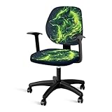 Eledizi Wolf Galaxy Gaming Chair Cover - Soft, Dust-free Slip Covers for Office and Desk - Cool, Decorative Design (2 Pcs)
