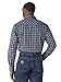 Wrangler Riggs Workwear FR Flame Resistant Western Long Sleeve Two Pocket Snap Shirt, navy plaid, 2X Tall