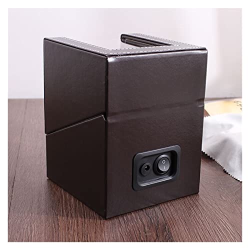 Enrollador de relojes Motor enrollador de relojes Agitador de relojes Enrollador de relojes PU Estuche Soporte Exhibidor Automático Mecánico Negro Marrón Caja enrolladora de relojes automática (N