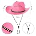 JTYKUYR 6 Sets Pink Cowboy Hats with Pink Bandanas, Western Cowboy Set for Halloween Cosplay Birthday Themed Party Dress Up