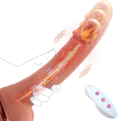 Adult Relaxing Toy 8.66 Inch Realistic Silicone Dick Wand 8 Vibration Modes and 6 Thrusting with Strong Suction Cup for Hands-Free Play - 01A5e