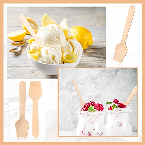 1000 Pack Mini Wooden Spoons, Disposable Square End Tasting Spoon Small Disposable Wooden Spoons Sampling Ice Cream Spoons Disposable For Tasting Yogurt, Ice Cream, Dessert #TOP4