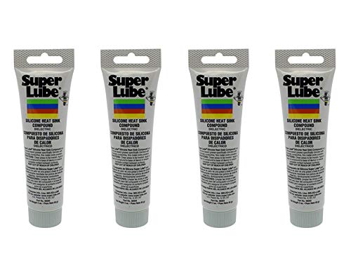 Super Lube 98003 Silicone Heat Sink, 3 oz Tube, White (Four Pack)