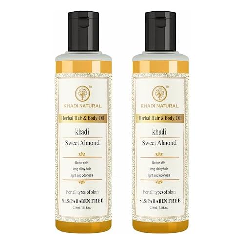 Buy Khadi Natural Sweet Almond Hair & Body Oil (Pack 2, 210ML) Online