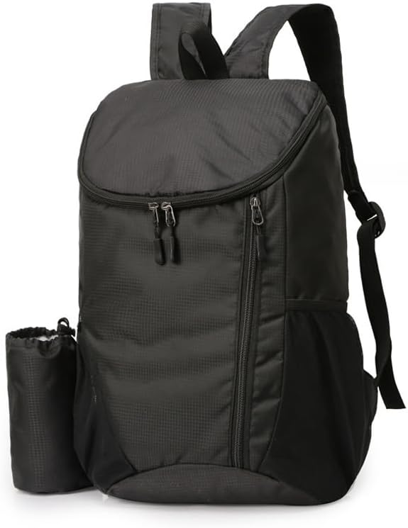 Outdoor Sports Backpack for Men and Women – Ultra-Lightweight, Foldable, Waterproof with Multiple Compartments and Zipper Closure – Perfect for Running, Hiking, Gym – A Stylish Gift Choice(Black)