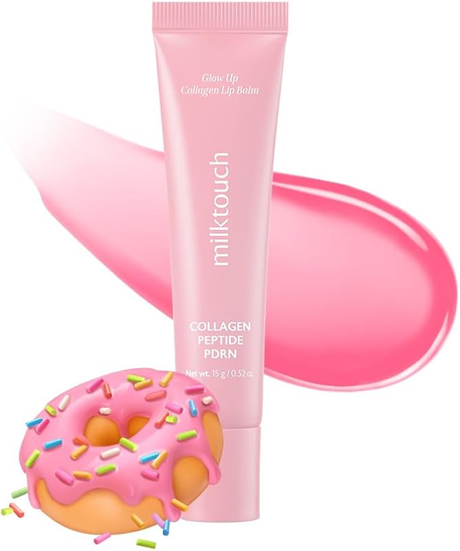 Manteiga labial MILKTOUCH Vegan Glow Up com colágeno, peptídeo, PDRN, cica e manteiga de karité, 15 g, #Bubble Sugar