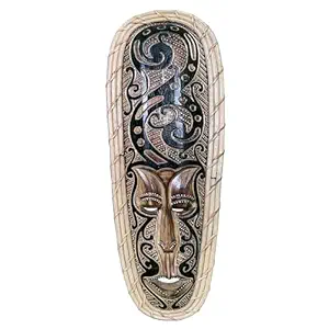 EPICS CRAFT Wall Decor/Wall Hanging | Wooden Afro-Egyptian Face Mask Home Decor | Wall Frame for Living Room - Office - Showcase Decorative Items & Gifting (Coffee)