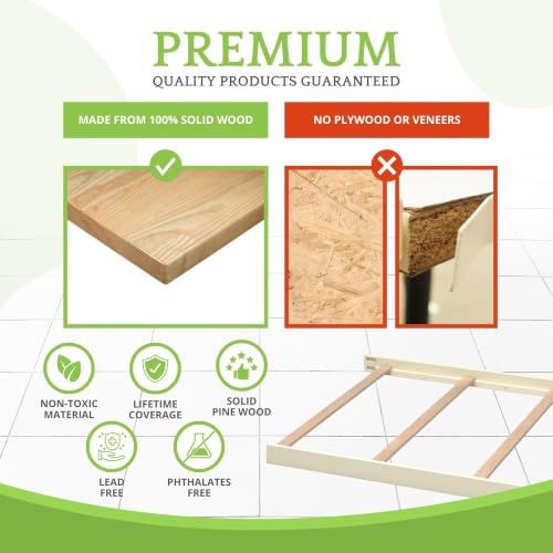 Image of CC KITS Full-Size Conversion Kit Bed Rails for SmartStuff Convertible Cribs by Universal Furniture - Solid Wood Rail - Toddler and Adult Bed Rail for Full-Size Beds - Nursery Furniture (Parchment)