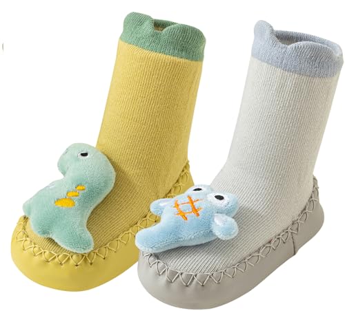 Happy Cherry Baby Kid Non-slip Rubber Sole Socks Shoes Indoor Soft First Walking Floor Booties Slipper for Toddler Girls Boys