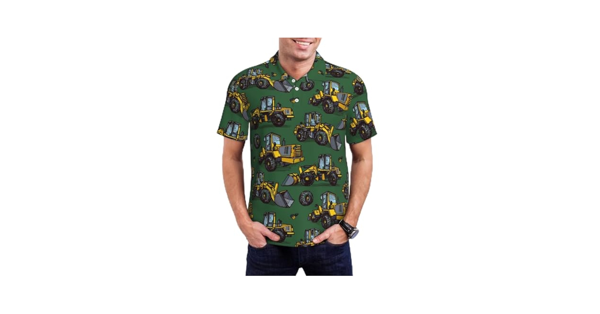 Mosytuky Scraper Print Polo Shirts for Men Dry Fit