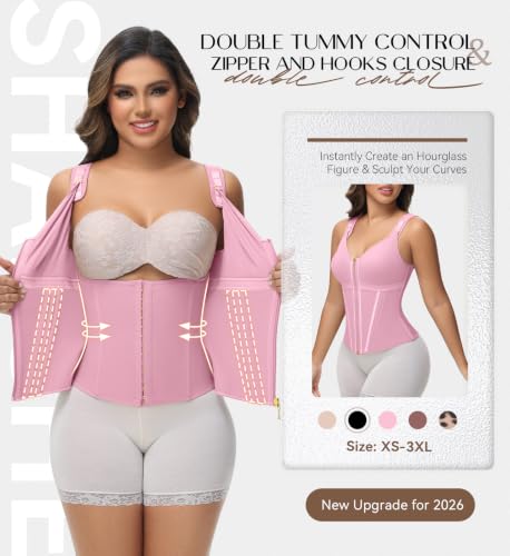 Image of SHAPSHE Waist Trainer Corset for Women Tummy Control Body Shaper with Bra