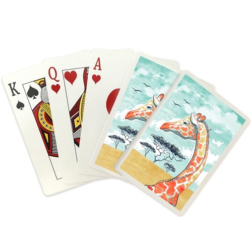 Lantern Press Naipes Poker Pastel Jirafa 52 Cartas miniatura 2