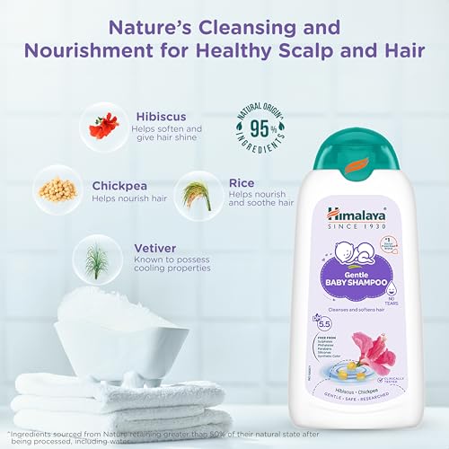 Image of Himalaya Gentle Baby Shampoo with phyto-proteins|No Tears|pH 5.5|200ml (Pack of 4)