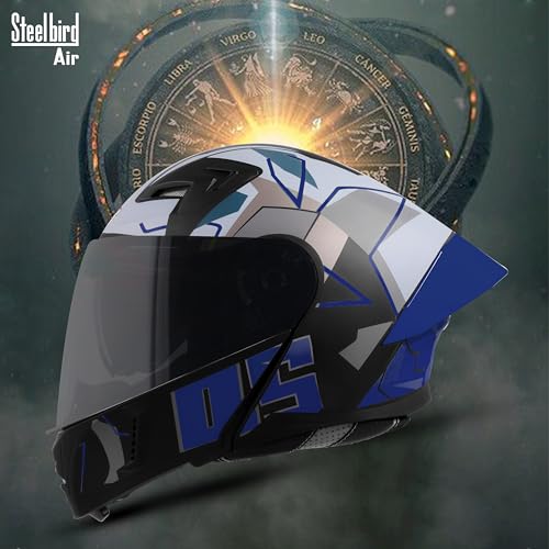 Image of Steelbird SBA-20 05 ISI Certified Flip-Up Graphic Helmet for Men with Inner Chrome Sun Shield