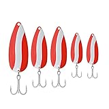 SOUTH BEND Spoons, Red/White, 5-Pack