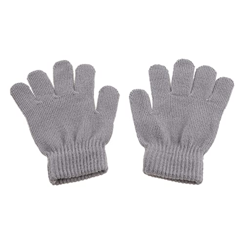 MOMOJIA Wrist Warmer, 6 Pairs Kids Winter Knitted Full Finger Gloves Solid Color Warm Mittens2