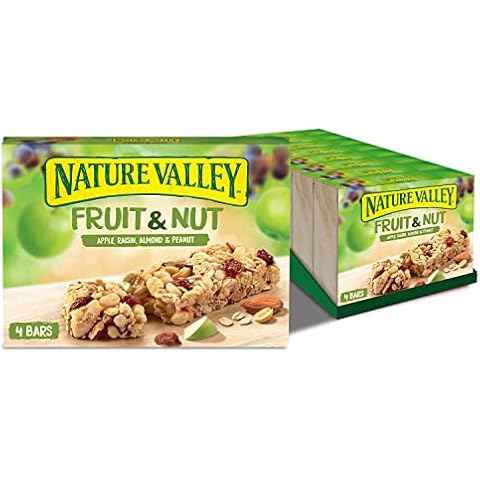 Nature Valley Fruit & Nut Apple, Raisin, Almond & Peanut Bars 4 x 30g (120g) (Pack of 8, total 32 bars), Beige Cover