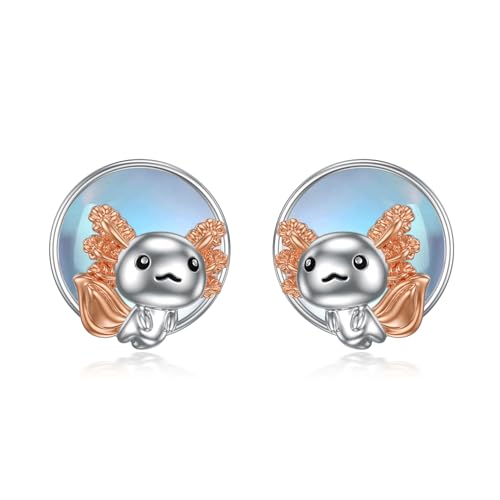 Boucles d'oreilles axolotl argent : idée cadeau ado et femme originale