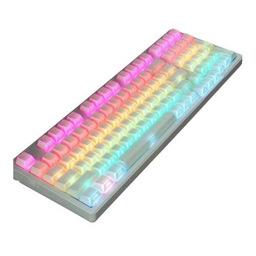 Teclado mecánico con 136 teclas impresas de lado y juego para gaming