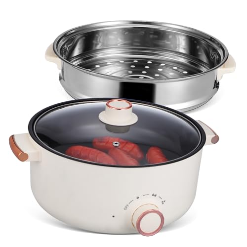 Cabilock Olla De Cocción Eléctrica Multifuncional Bote Antiadherente Cesta De Vapor Vegetal Olla De Verduras Bote Al Vapor Aparatos De Cocina Vaporera De Cocina Acero Inoxidable