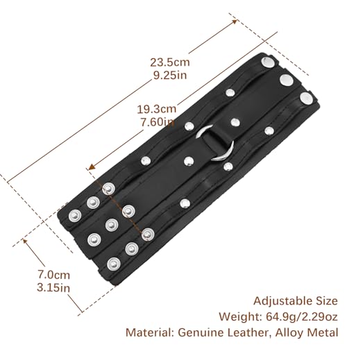 HZMAN Wide Cuff Wrap Gothic Wristband Punk Rock Biker Wide Strap Leather Bracelet4