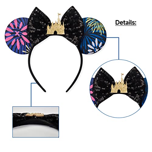 image for RAZKO Minnie Ears Headband, Sequin Mickey Ears Headband Mouse ears Hea