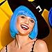 PLULON Sky Blue Bob Wig and Sunglass Set, Neon Short Bob Wig Sunglass Pack Costume Colorful Cosplay Wig Hairpieces for Bachelorette Neon Party Favors, Halloween Decorations