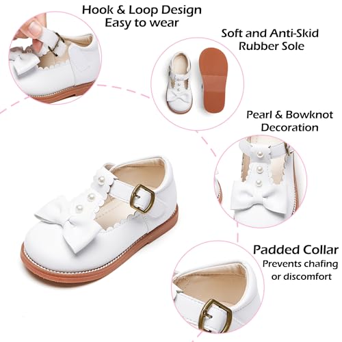 Image of PHIRAMIN Toddler Girl Mary Jane Dress Shoes-Little Girl School Uniform Shoes for Wedding Party