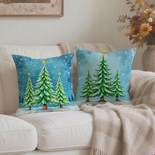 Housses de coussin 65x65cm de qualité supérieure en lin imperméable vert