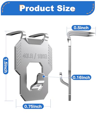 Image of LZC 20Pcs Claw Drywall Picture Hanger: Wall Hooks for Hanging Picture Mirror Photo Poster Kit - No Damage Heavy Duty Wall Hanger for Room Office Decor Easy Tool-Free Nail-Free Holds Up to 40Lbs