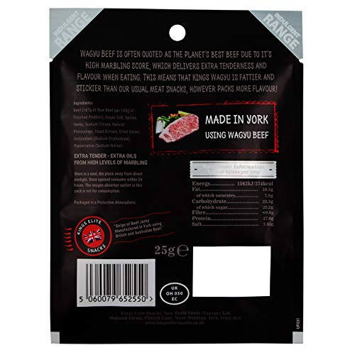 Kings - Wagyu Beef Jerky - Platinum Edition Indulgent Range - High Protein Meat Snack - Box of 12 x 25 g Packs - Image 2