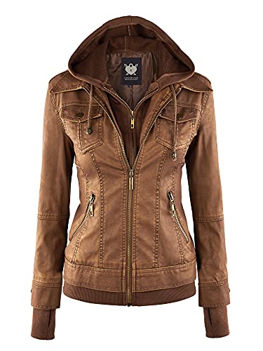 Lock and Love Removable Hood Biker Jacket
