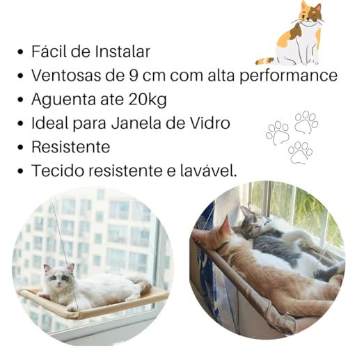 Genérico Cama Suspensa de Janela para Gatos com Ventosas Rede Pet