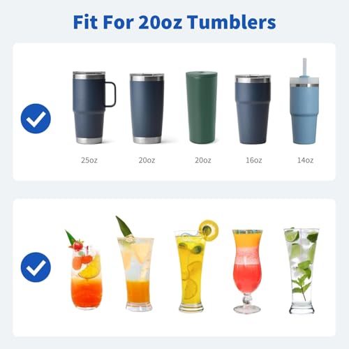 Image of 8.5 inch Metal Straws Reusable for 20 oz Tumbler, 5 Pcs Stainless Steel Drinking Straws for Yeti /RTIC /CIVAGO 20 oz Tumblers, 1 Portable Bag