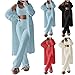 HGps8w Women's 3 Pieces Fluffy Pajamas Fleece Crop Top Long Plush Cardigan Soft Pants Fuzzy Winter Lounge Set Pjs Sleepwear