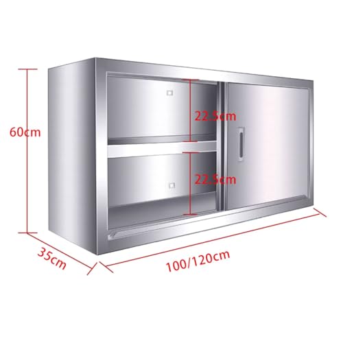 Gabinete de pared de acero inoxidable, unidad de almacenamiento que ahorra espacio con puertas de rodillos lisas.Material durable 304 para el garaje del cuarto de baño de la cocina.Superficie Fácil De