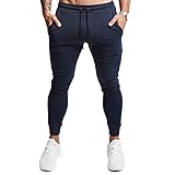 A WATERWANG Men's Slim Jogger Pants, Tapered Athletic Sweatpants for Jogging Running Exercise Gym Workout Navy