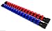 2 Goliath Industrial 3/8" Abs Mountable Red/Blue Socket Rails Holders Organizer