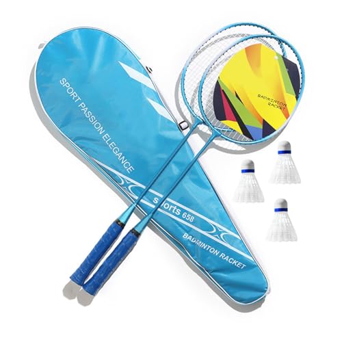 Badminton Racket Set - Badminton Racquet Not Easy To Break | Badmintons Rackets With Sweat Absorbency For Practise Leisure Play 