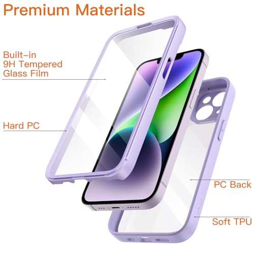 Image of JETech Case for iPhone 14, 360 Protection, Light Purple