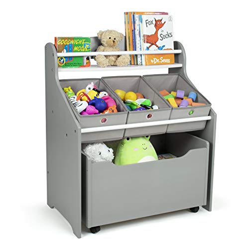 image for Humble Crew 3-in-1 Kids Bookshelf and Toy Storage Organizer, Grey - To