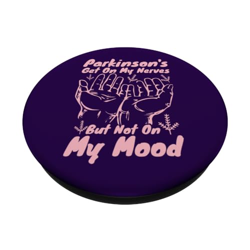 Parkinson's Get On My Nerves But Not On My Mood PopSockets Swappable PopGrip, Black - Image 2